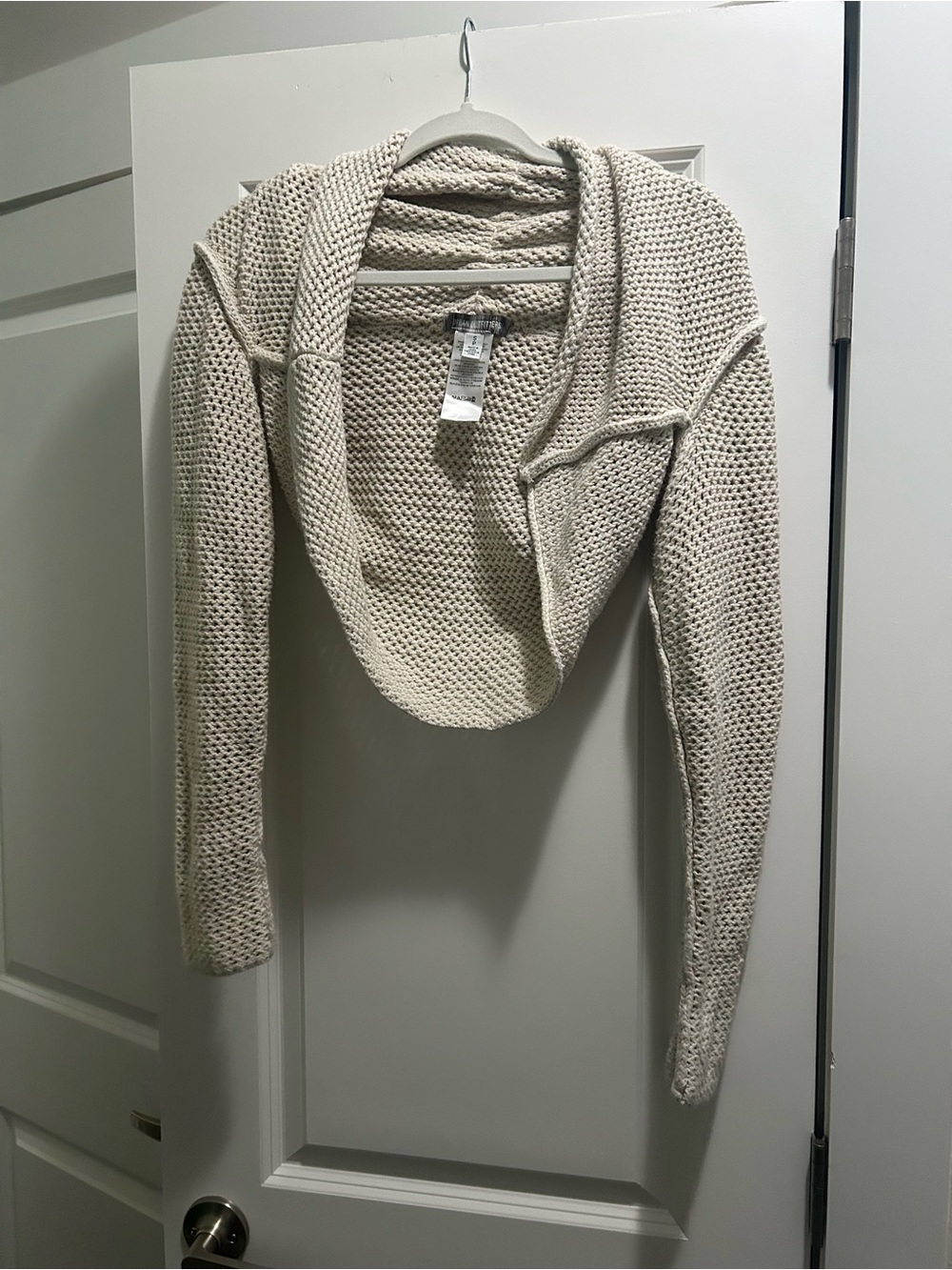 Urban Outfitters Cream Open-Front Knit Bolero